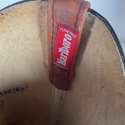 Vintage Dan Post X Marlboro Cowgirl Boots 9 M USA Made Nubuck Suede