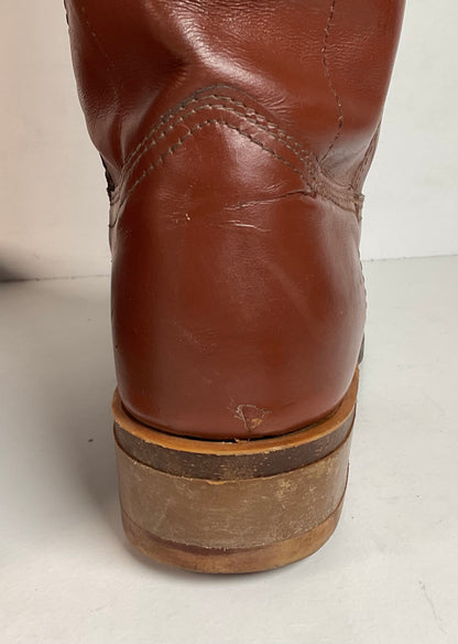 Vintage Rodeo Brand Cowboy Boots 10.5 D USA Made Chunky Campus