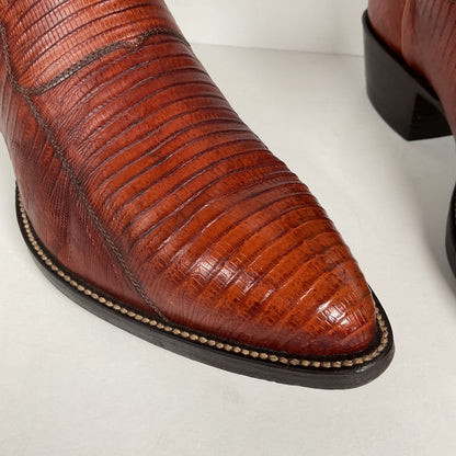 Vintage Hondo Cowboy Boots | Pieced Teju Lizard | Extra Wide | 10 EE