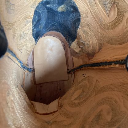 Rios of Mercedes Denim Blue Ostrich Quill Cowgirl Boots 7 C Roper Exotic