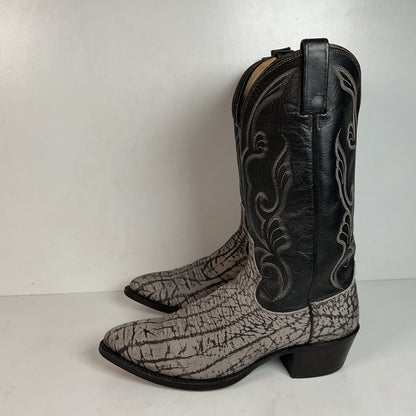 Vintage Dan Post Wildebeest Cowboy Boots 10 D USA Made Exotic
