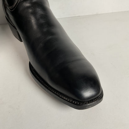 Vintage Lucchese French Toe Cowboy Boots | Black Calf | USA Made | Men’s 11 C