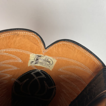 Vintage Justin Algonquin Toe Cowboy Boots | Fort Worth Label | Exotic | 1960s | Men’s 7.5