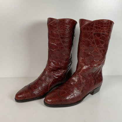 Vintage Lorenzo Banfi Dress Boots | Full Crocodile | Men’s 9 M