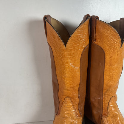 Vintage Tony Lama Ostrich Leg Cowboy Boots | Gold Label | Men’s 7 D | Women’s 8