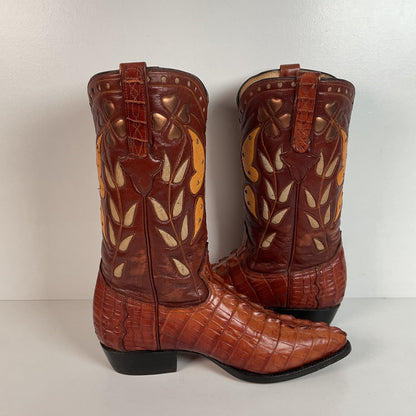 Cuadra Alligator Tail Cowgirl Boots | Butterfly Inlay | Men’s 7 | Women’s 8