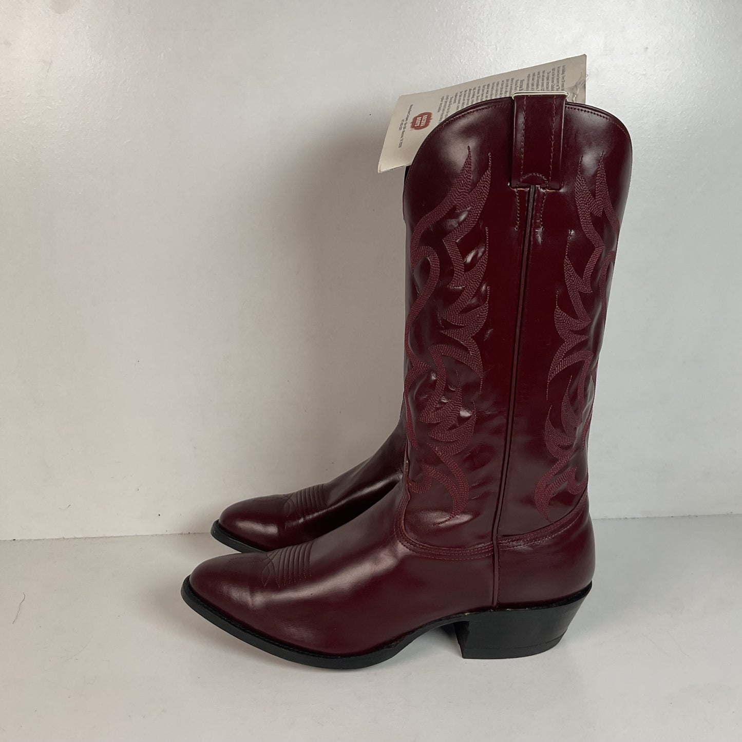Vintage Nocona Legacy Cowboy Boots 9.5 E Burgundy Calf USA Made
