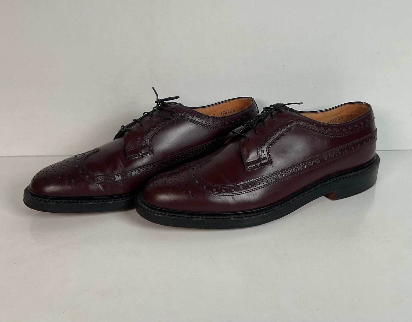 Nettleton Vintage Nettleton Cordovan Longwing Derby Shoes 10 C USA Made