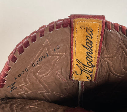 Montana Ostrich Leg Cowboy Boots | Exotic | Tooled Inlay | Men’s 6 | Women’s 7.5