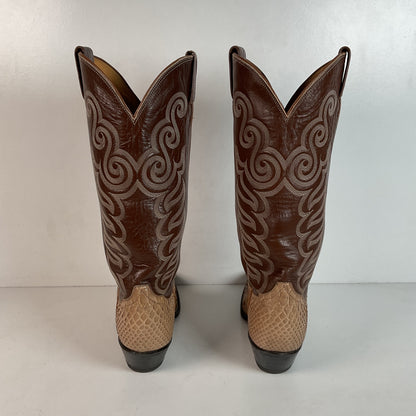 Tony Lama Snakeskin Cowboy Boots | Gold Label | Men’s 7.5 C | Women’s 8.5