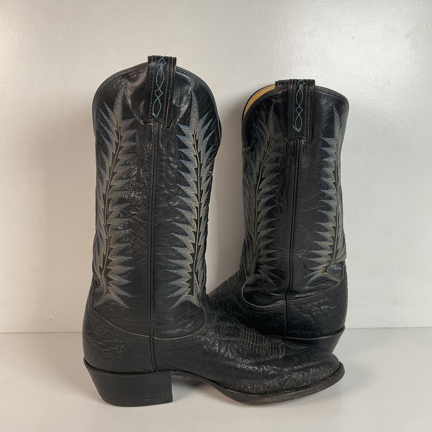 Vintage Tony Lama Gold Label Elephant Boots 10 D USA Made Exotic