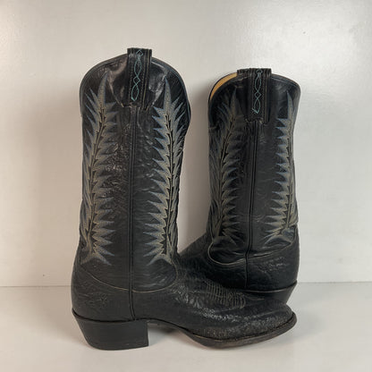 Vintage Tony Lama Gold Label Elephant Boots 10 D USA Made Exotic