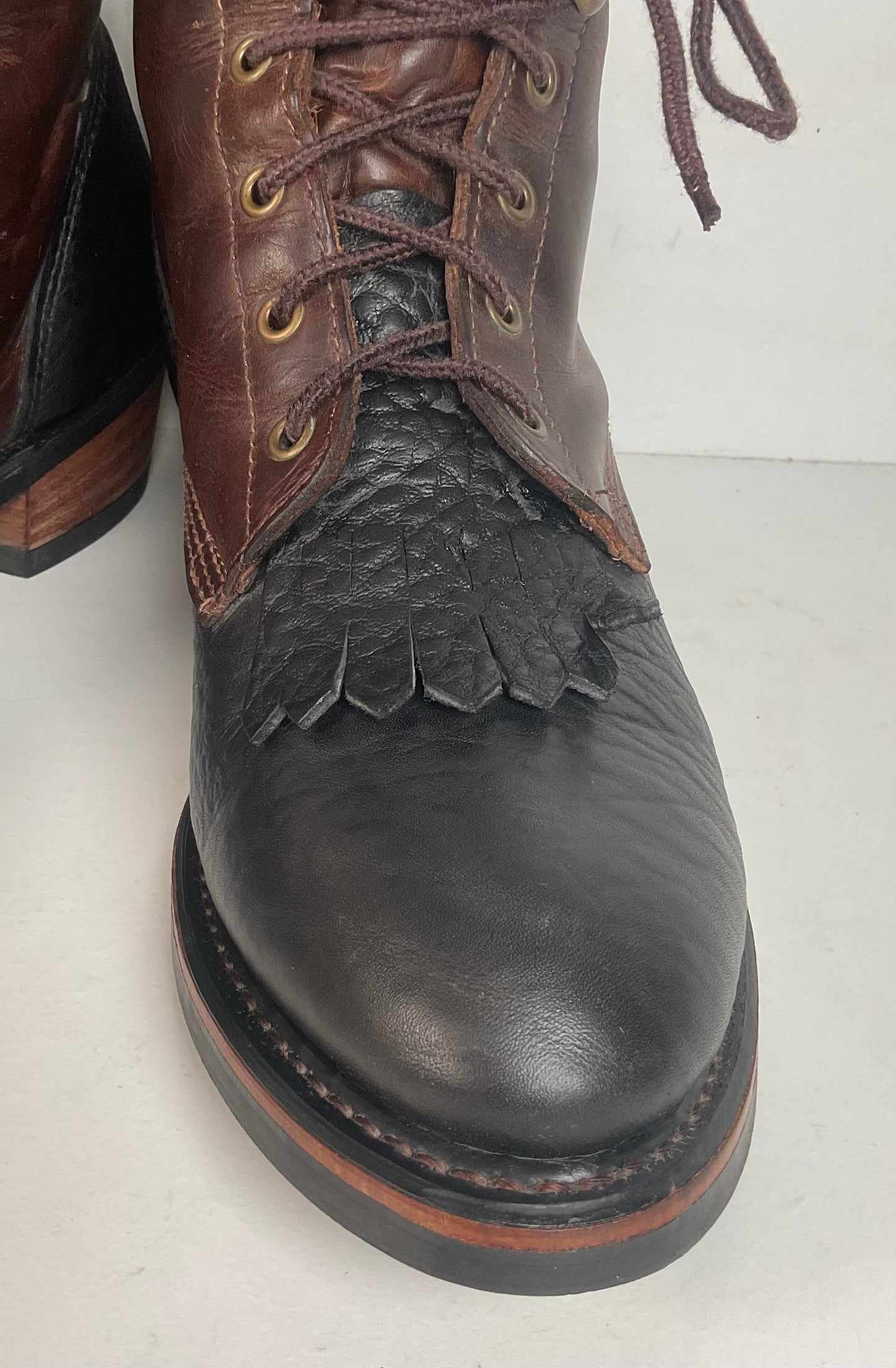 Vintage Durango Kiltie Packer Boots 10.5 D USA Made Bullhide