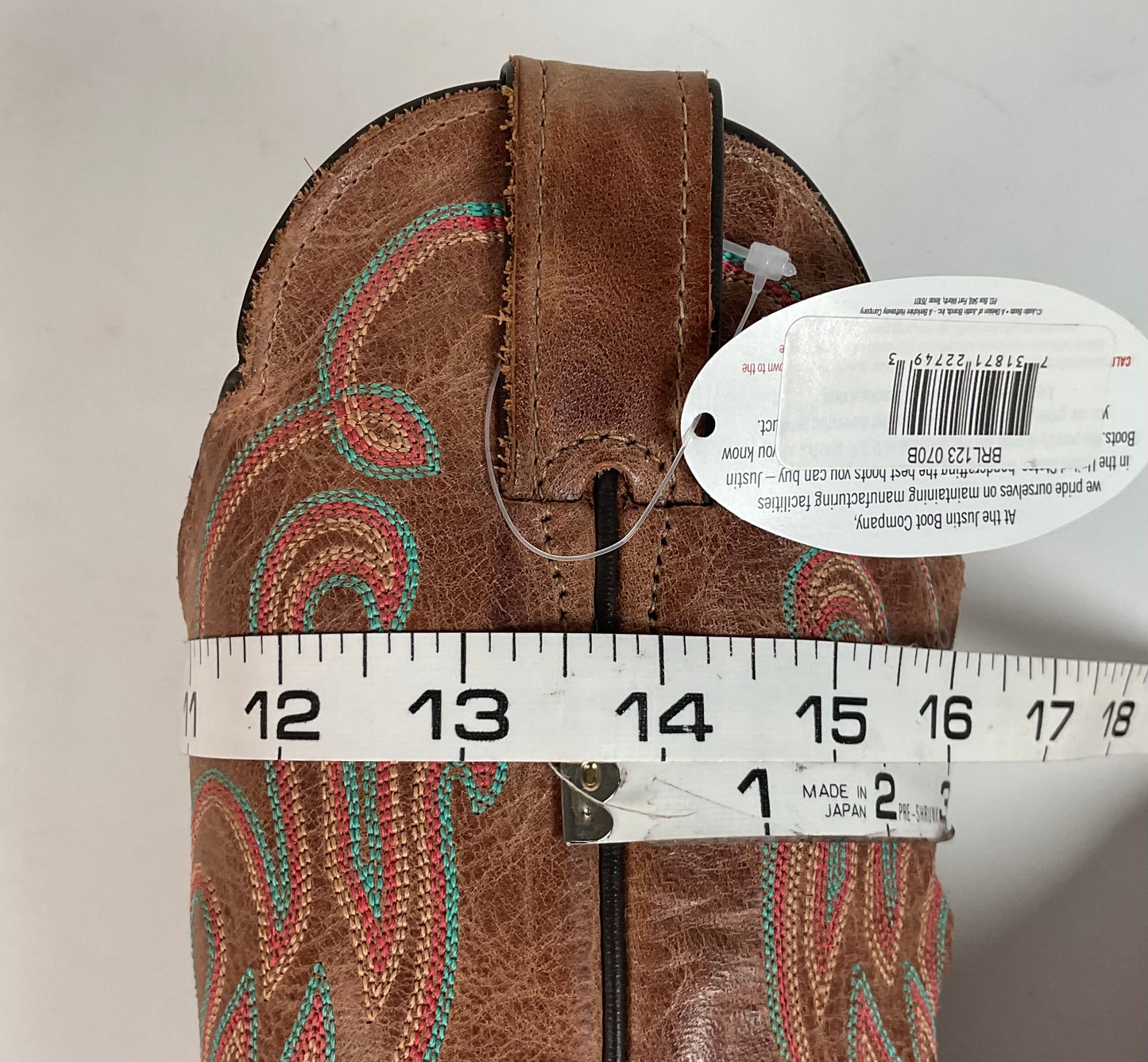 Justin Bent Rail Leather Cowgirl Boots 7 B New Without Box
