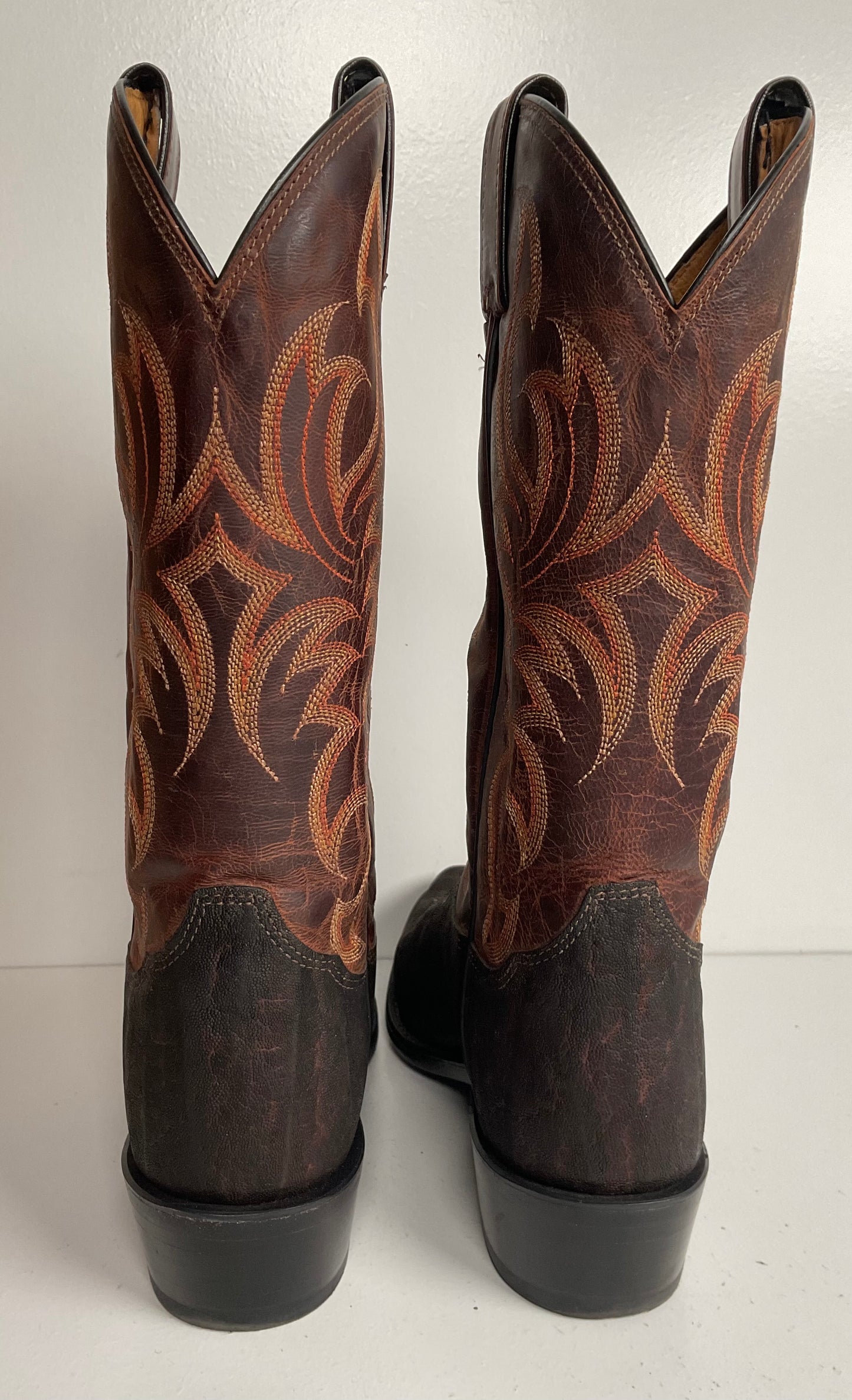 Tony Lama Men’s Vintage Chocolate Elephant Cowboy Boots 8.5 D Goat Top Exotic