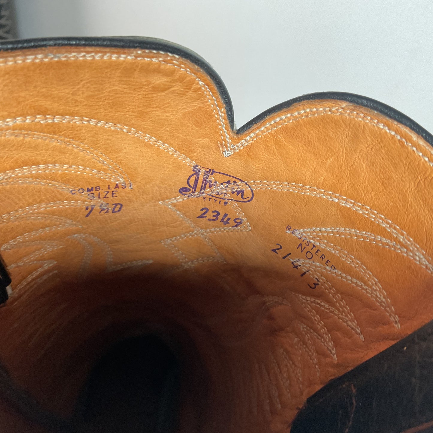 Vintage Justin Algonquin Toe Cowboy Boots | Fort Worth Label | Exotic | 1960s | Men’s 7.5