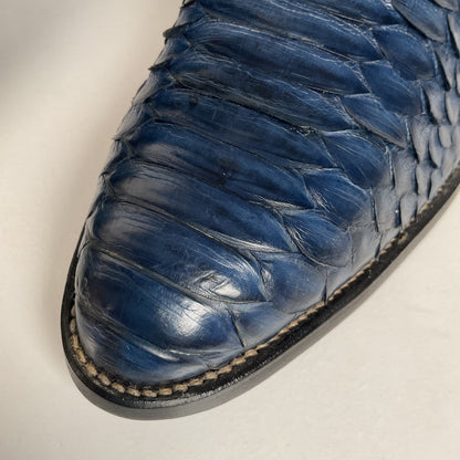 Vintage Nocona Python Snakeskin Cowboy Boots | USA Made | Royal Blue | 9.5 D
