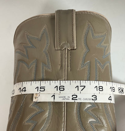 Vintage 1960s Justin Exotic Elephant Cowboy Boots 11 B Old White Label