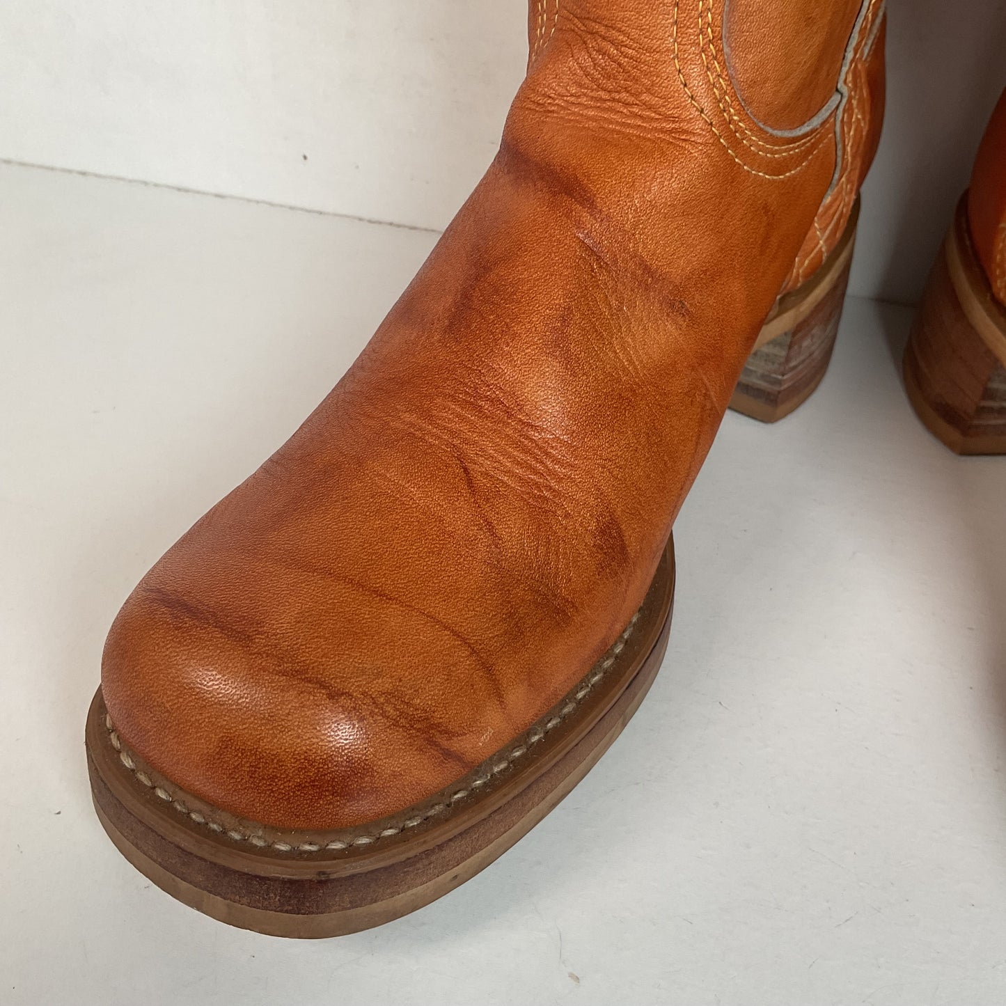 Vintage Women’s Longhorn Campus Boots 8 M USA Made Chunky