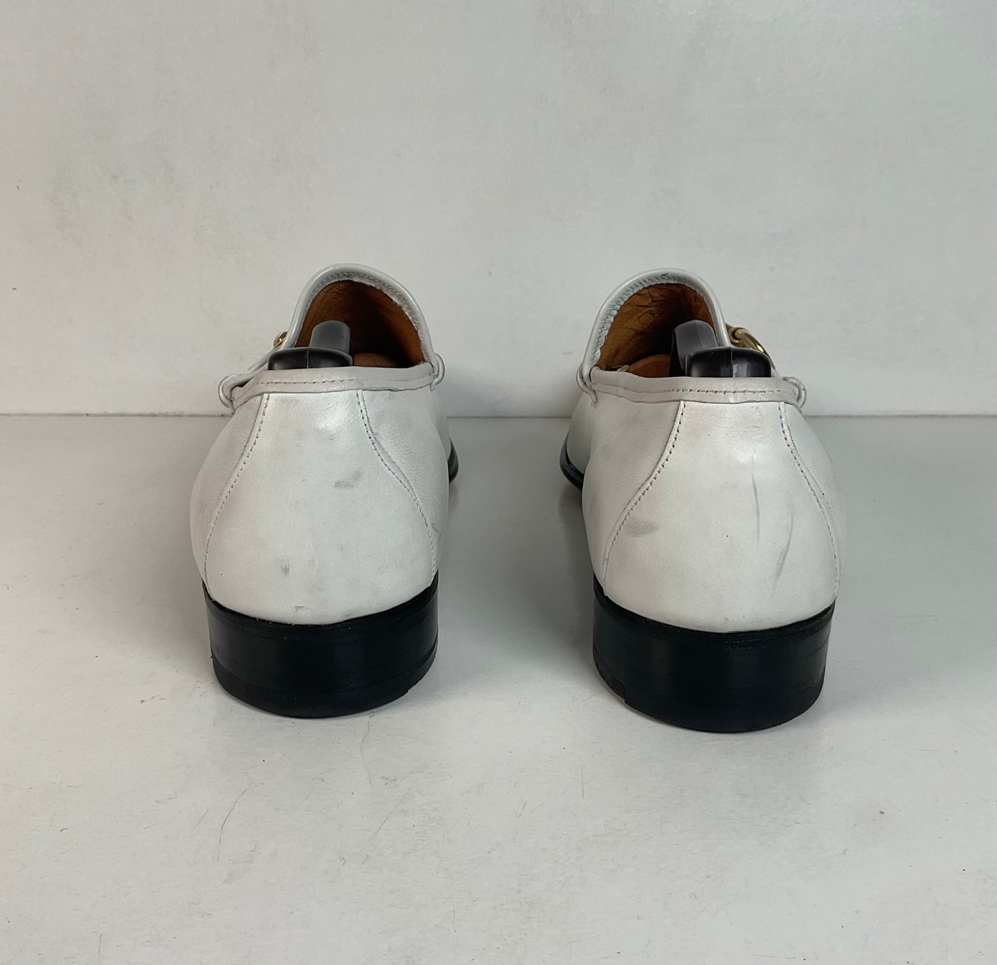 Vintage Johnston Murphy Aristocraft White Moccasin Loafers 10.5 Narrow USA Made