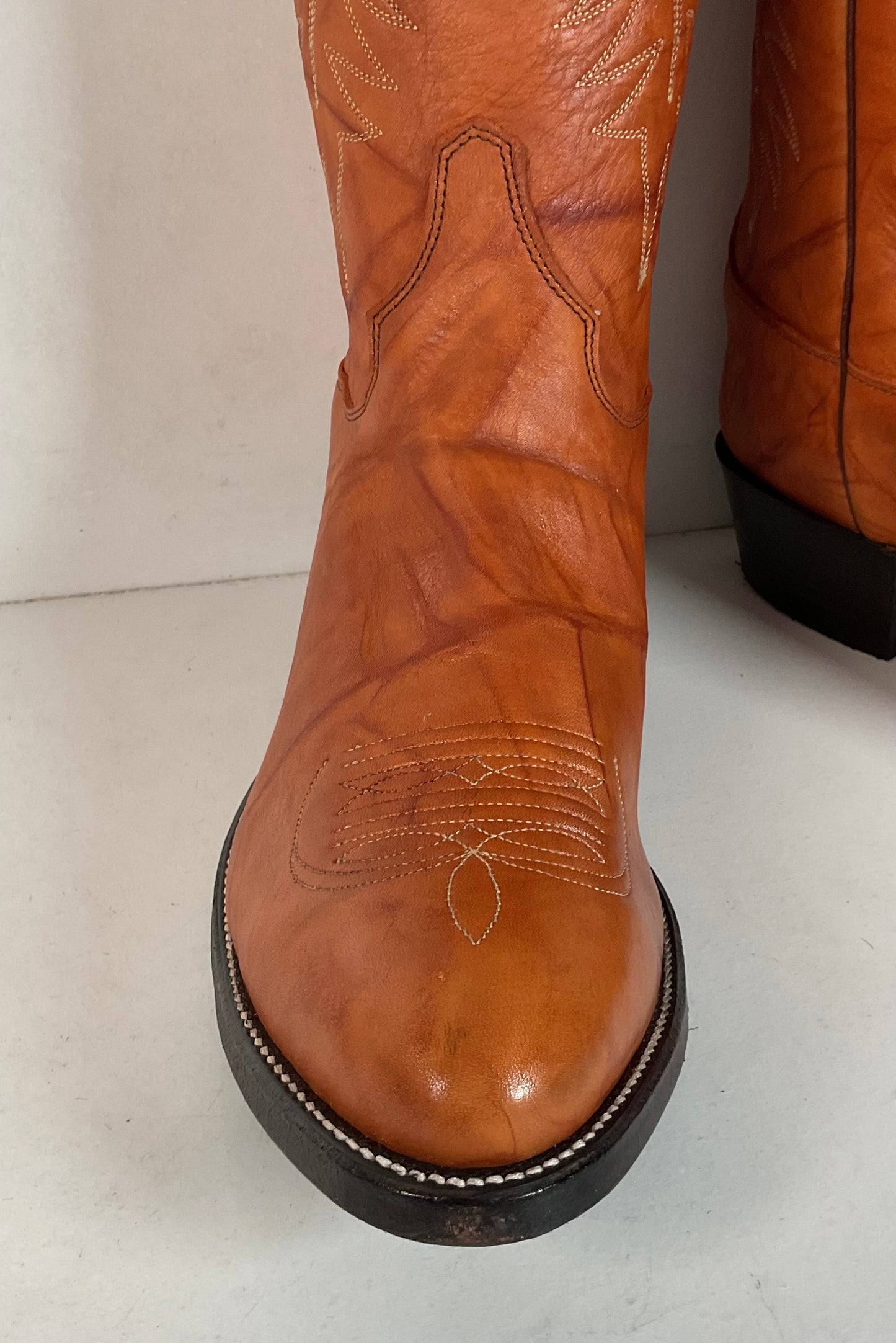 Vintage Justin Redwood Cowboy Boots | Original Box | USA Made | 10.5 D