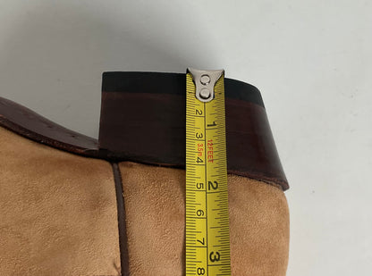 F. H. Senka Cowgirl Boots 8.5 US Nubuck Suede Snip Toe