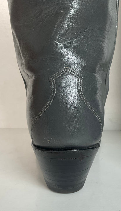 Vintage Justin Tall Grey Cowgirl Boots 7 B USA Made