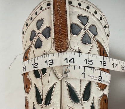 Vintage Cuadra Butterfly Cowgirl Boots | Teju Lizard | Tooled Inlays | Women’s 8