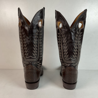 Vintage Tony Lama Caribou Cowboy Boots 8.5 EE Gold Label Exotic Buckaroo