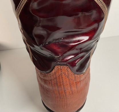 Vintage Tony Lama Teju Lizard Cowgirl Boots | Patent Leather | 6 C | Women’s 7