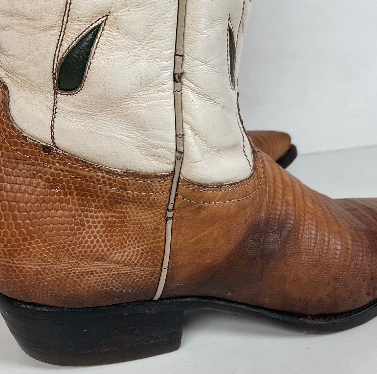 Vintage Cuadra Butterfly Cowgirl Boots | Teju Lizard | Tooled Inlays | Women’s 8