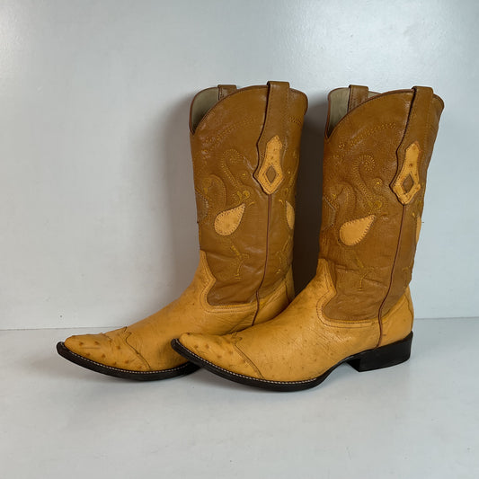 Cuadra Butterscotch Ostrich Quill Cowboy Boots US 10 Exotic