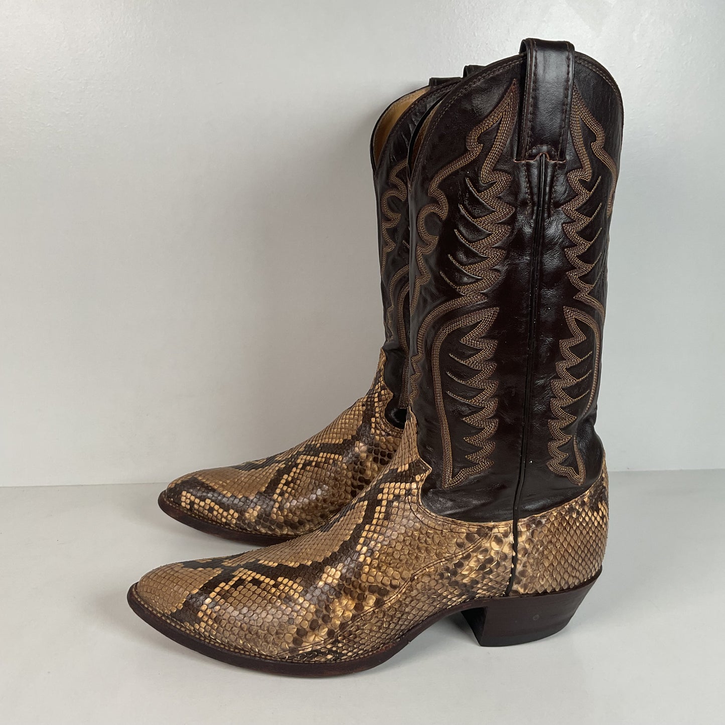Vintage Justin Python Cowboy Boots | Snakeskin | USA Made | Men’s 10.5 B