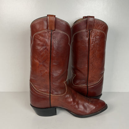 Vintage Tony Lama Cowboy Boots | Chocolate Cow | Men’s 11 D