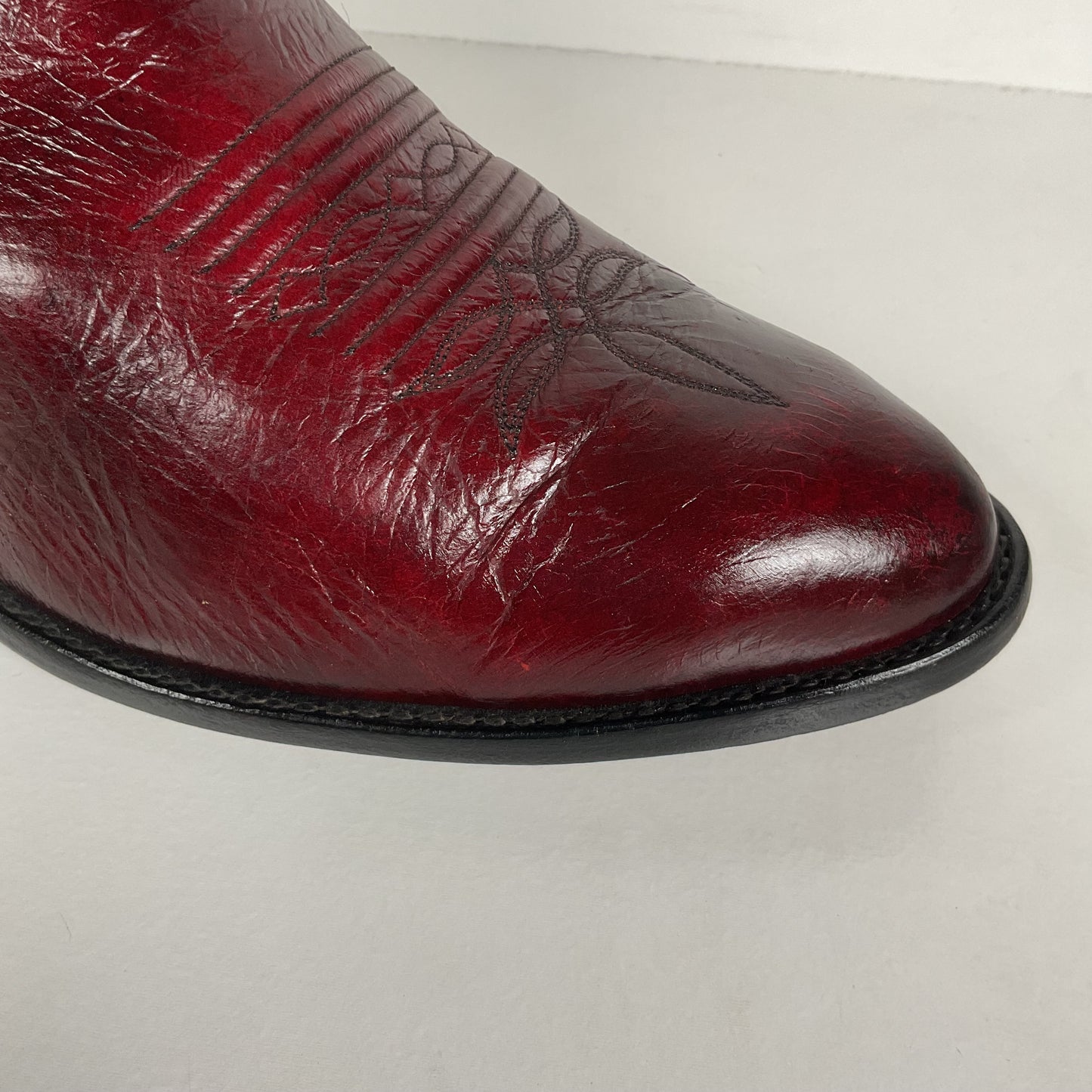 Vintage Larry Mahan Oxblood Cowboy Boots | Soft Buckskin | Men’s 10.5 EE