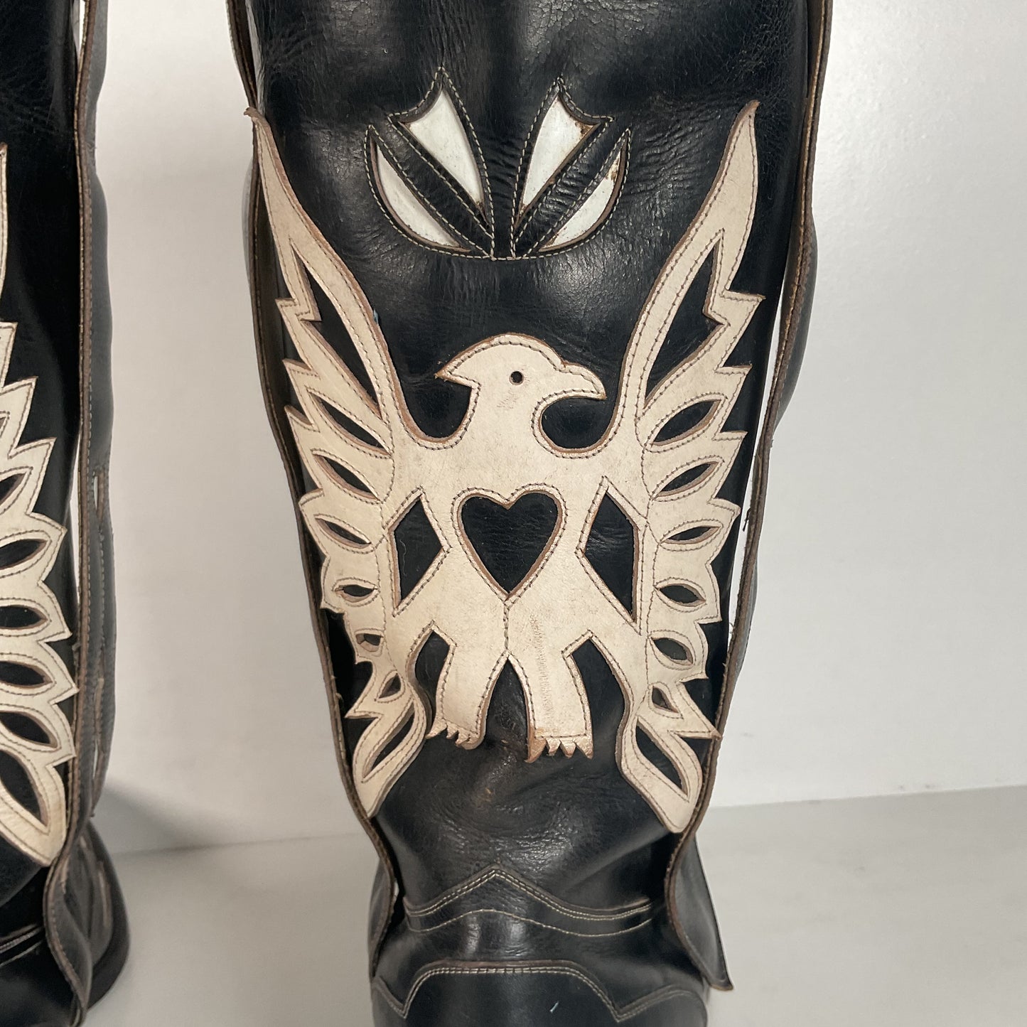 Vintage Thunderbird Cowboy Boots | Tooled Inlays | Mule Ear | 1960s | Men’s 9