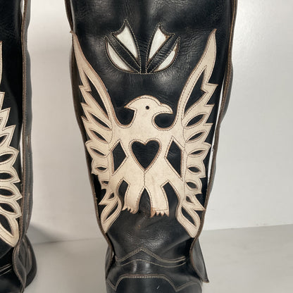 Vintage Thunderbird Cowboy Boots | Tooled Inlays | Mule Ear | 1960s | Men’s 9