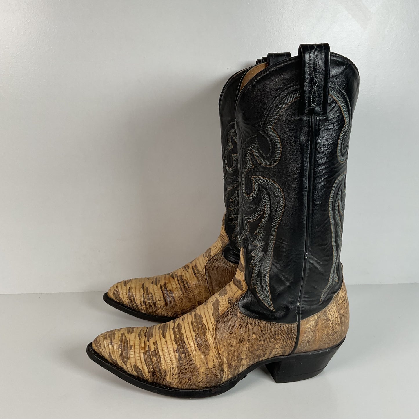 Vintage Tony Lama Cowboy Boots | Natural Teju Lizard | USA Made | Men’s 9 D