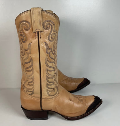 Vintage Tony Lama Teju Lizard Wingtip Cowboy Boots | Gold Label | Men’s 8.5 D