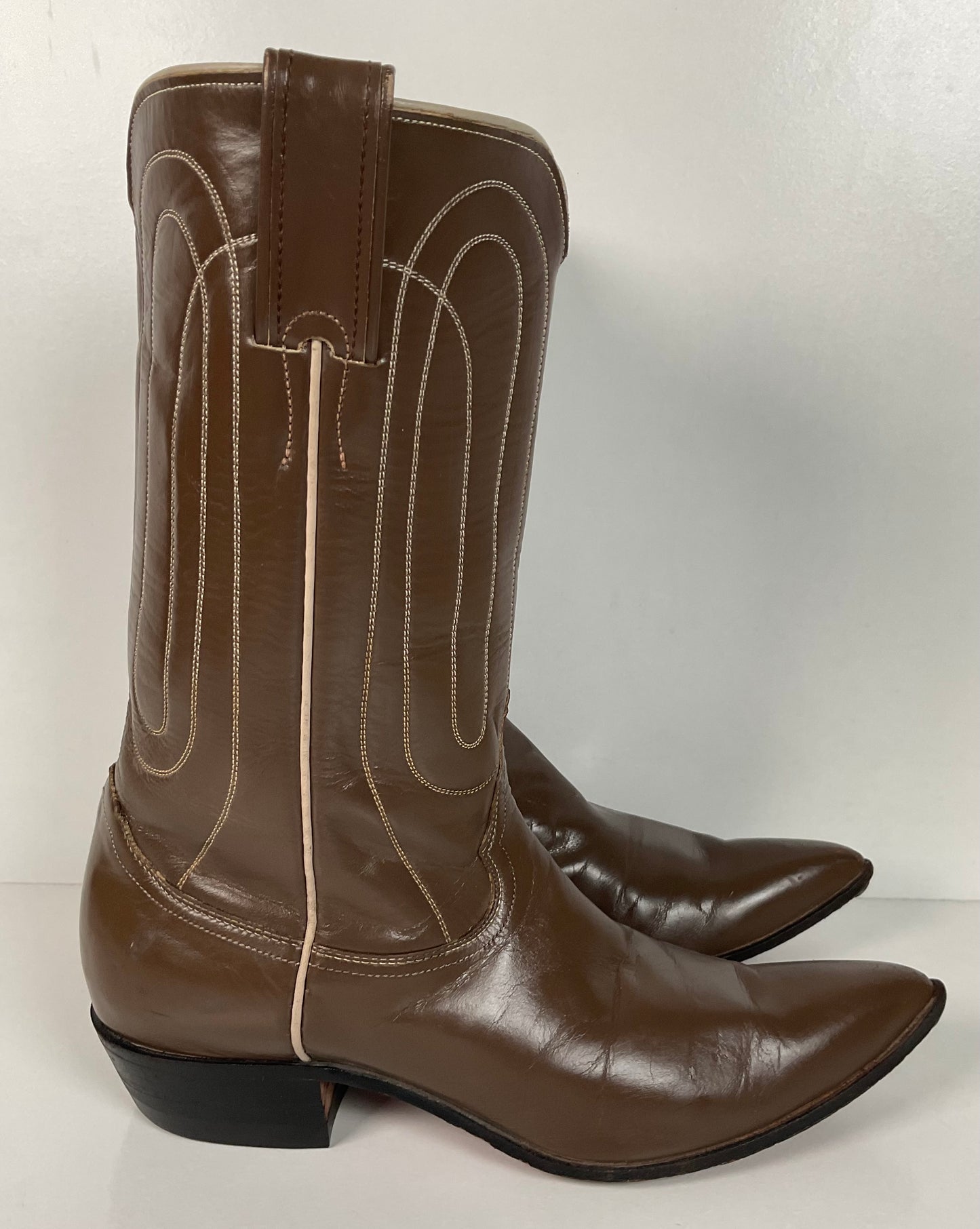 Vintage 1960s Justin Cowgirl Boots 7.5 B USA Made Old Fort Worth Label