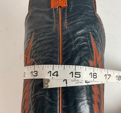 Vintage Panhandle Slim Tall Cowgirl Boots 6.5 C Pumpkin Orange Scallop Top