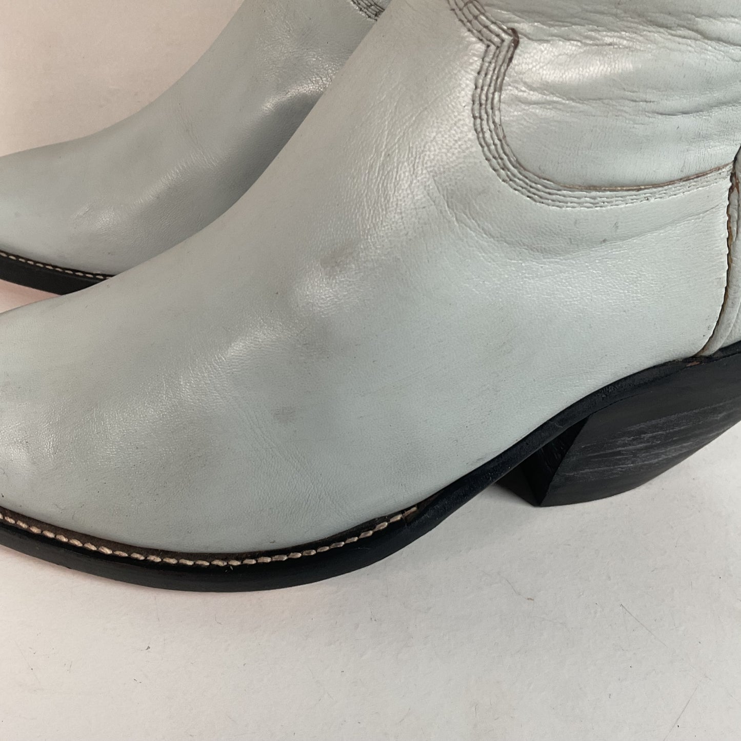 Custom Tall Top Cowboy Boots 11 Wide Shooter Style Off White