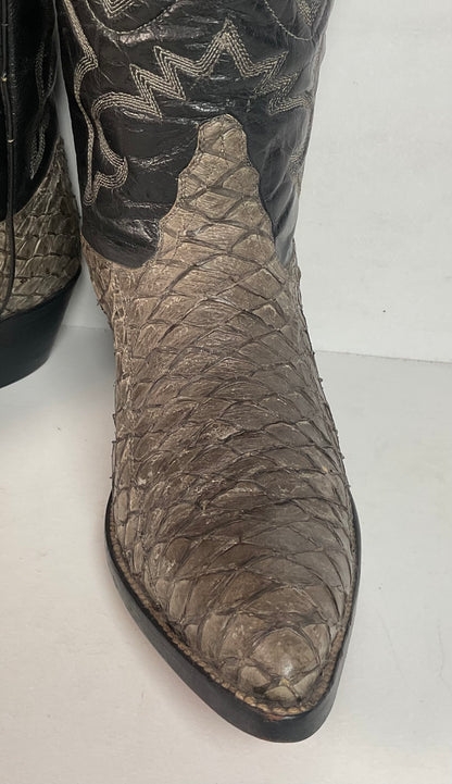 Pirarucu Fish Cowboy Boots Men’s 6.5 | Women’s 7.5 Inverted Cut Exotic Bass