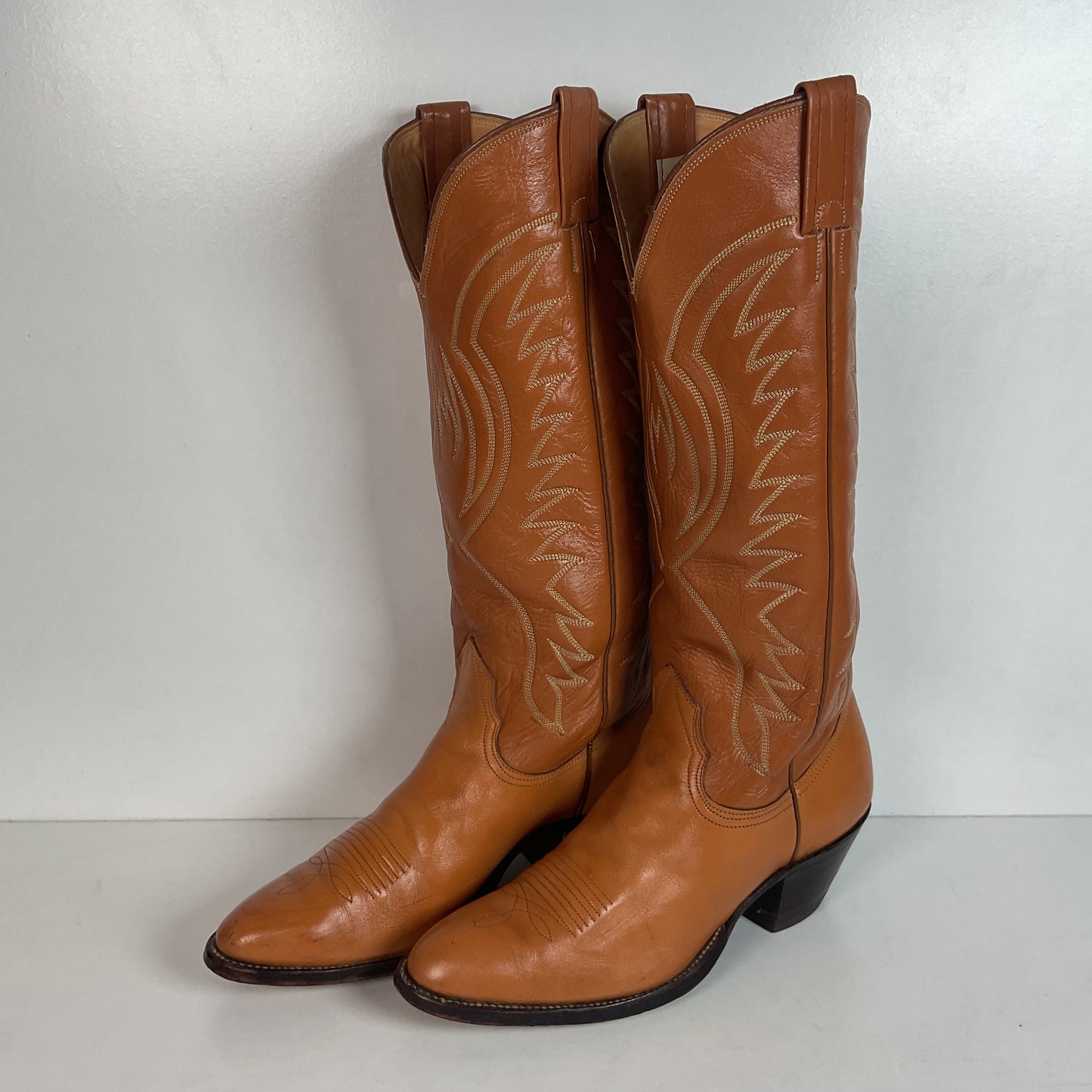 Vintage Nocona 17” Cowgirl Boots 7.5 C USA Made Old White Label