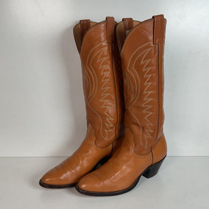 Vintage Nocona 17” Cowgirl Boots 7.5 C USA Made Old White Label