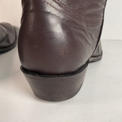 Vintage Nocona Brown Boar Skin Cowboy Boots 13 D Wild Pig