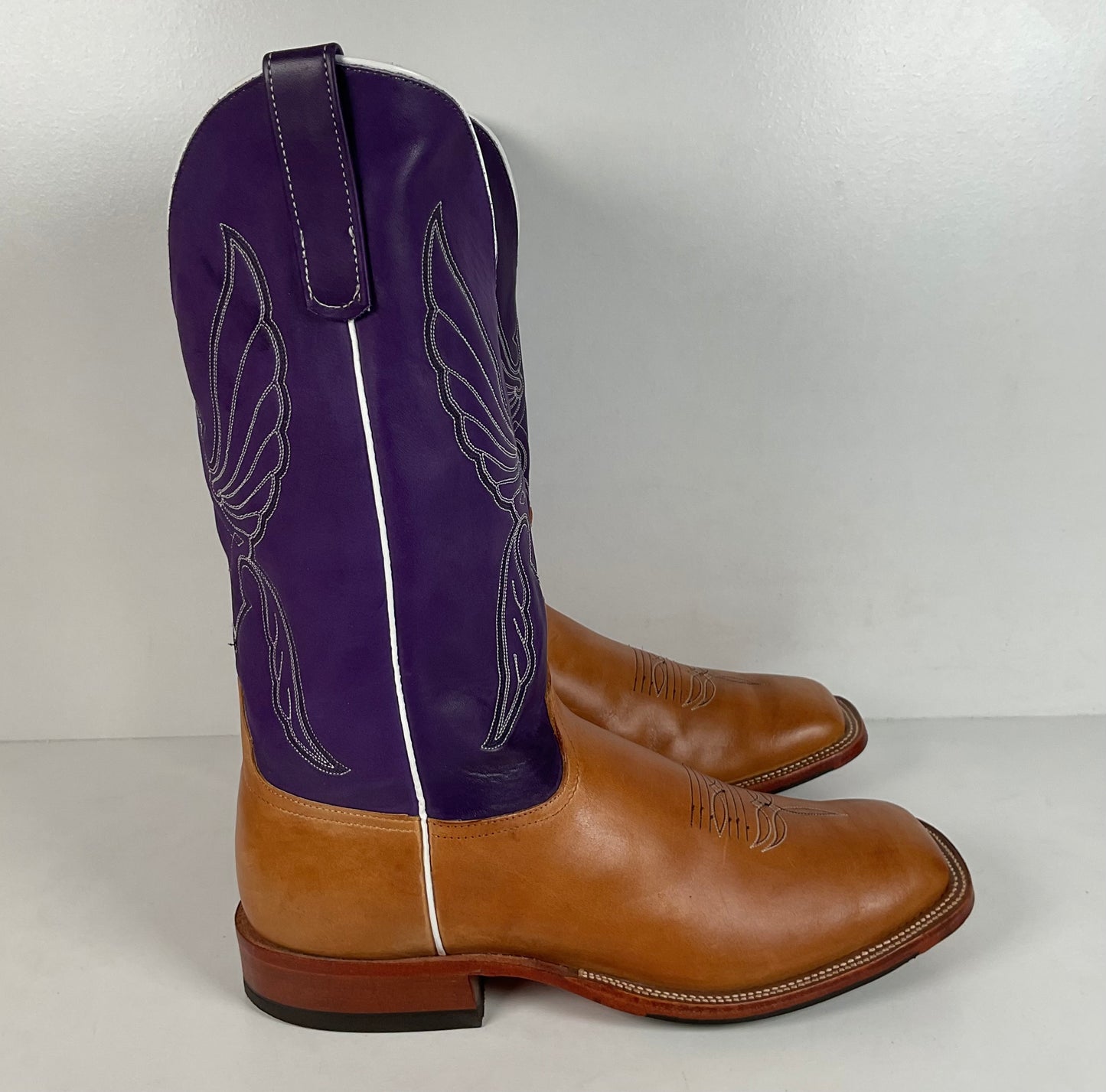 Anderson Bean Tan Crazy Horse Cowboy Boots | Purple Mad Dog | Men’s 12 D