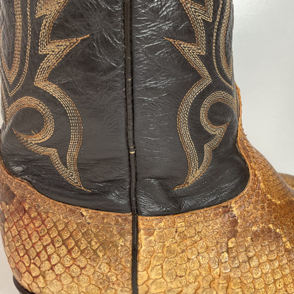 Vintage Tony Lama Boa Snake Cowboy Boots | Exotic | USA Made | Men’s 12 D