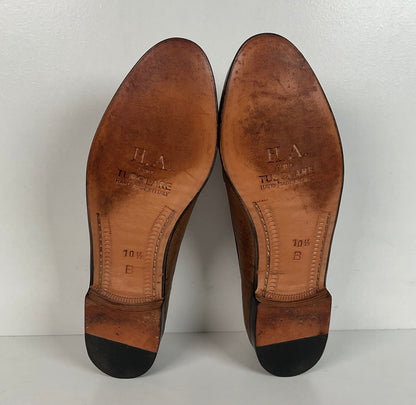 Helene Arpels Ostrich Quill Penny Loafers | Exotic | Brown | 10.5 B