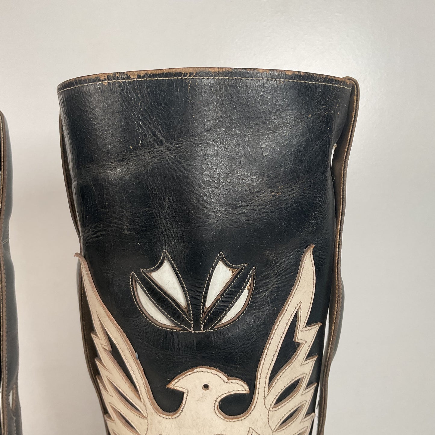 Vintage Thunderbird Cowboy Boots | Tooled Inlays | Mule Ear | 1960s | Men’s 9